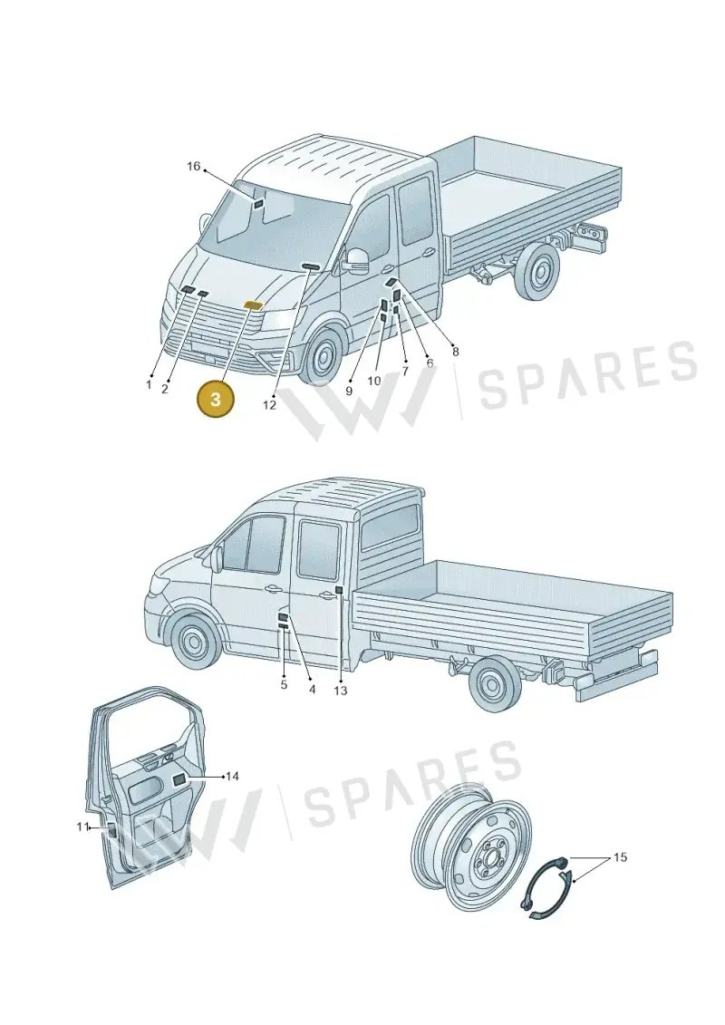 701010700P — Volkswagen MAN TGE 35 (2016-2021) diagram 807010000, position 3