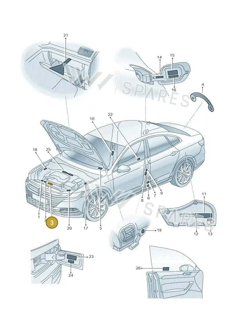 701010701R — Volkswagen Arteon (2017-2023) diagram 828010000, position 3