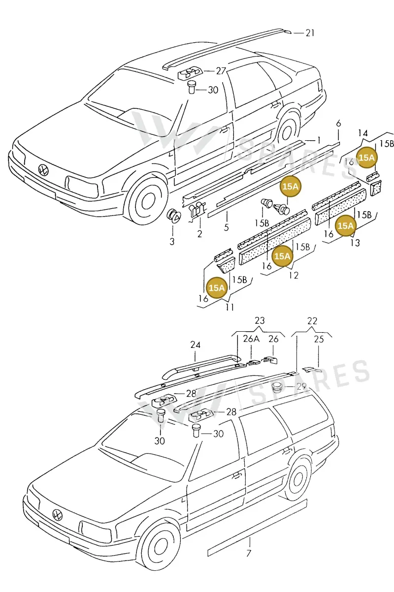 701853585 — Volkswagen Passat syncro (1991-1993) diagram 084132000, position 15A