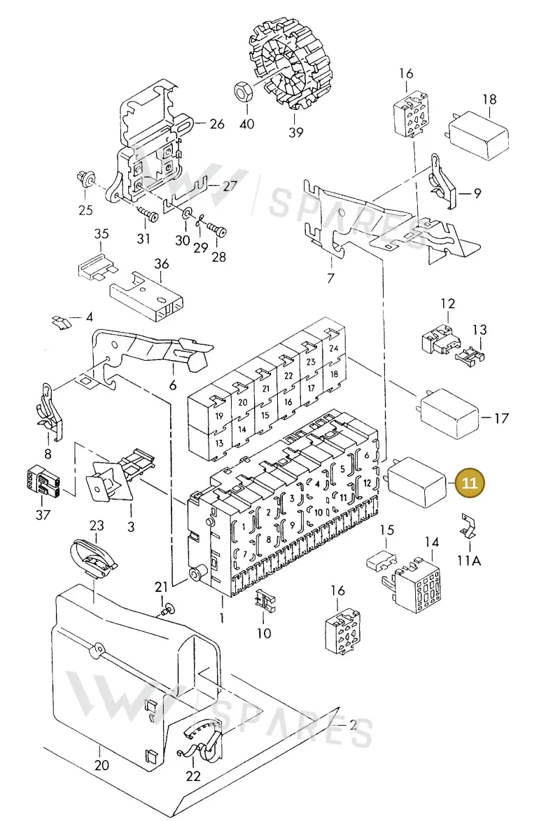 701915511 — Volkswagen GOLF CABRIO (2002-2002) diagram 121937250, position 11