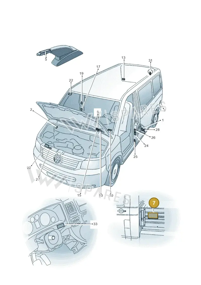 707010074Q — Volkswagen Transp. dropside (2011-2015) diagram 410010000, position 7