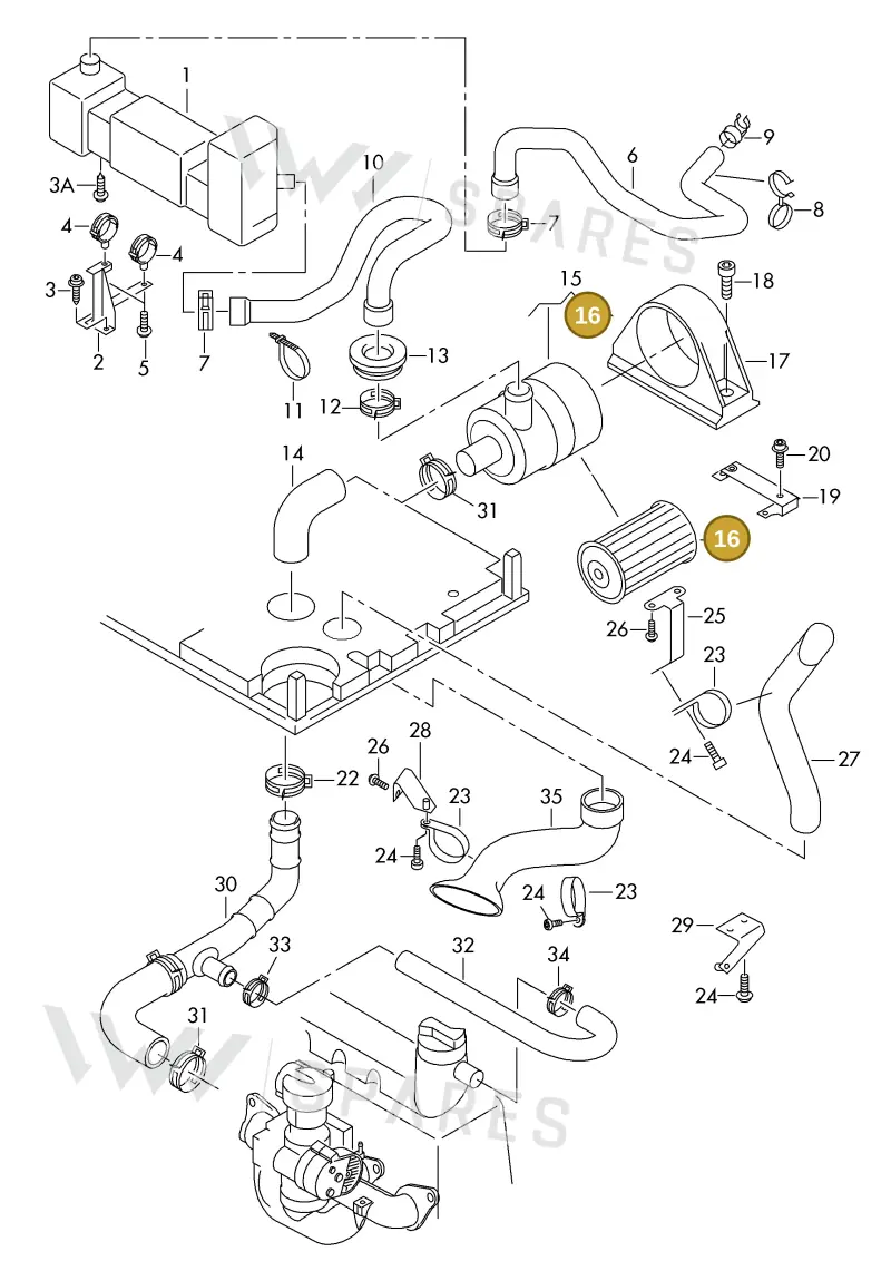 750115577 — Volkswagen 2X2 platform diagram 982129000, position 16