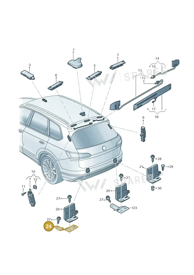 760035595A — Volkswagen Touareg (2017-2023) diagram 439035020, position 24