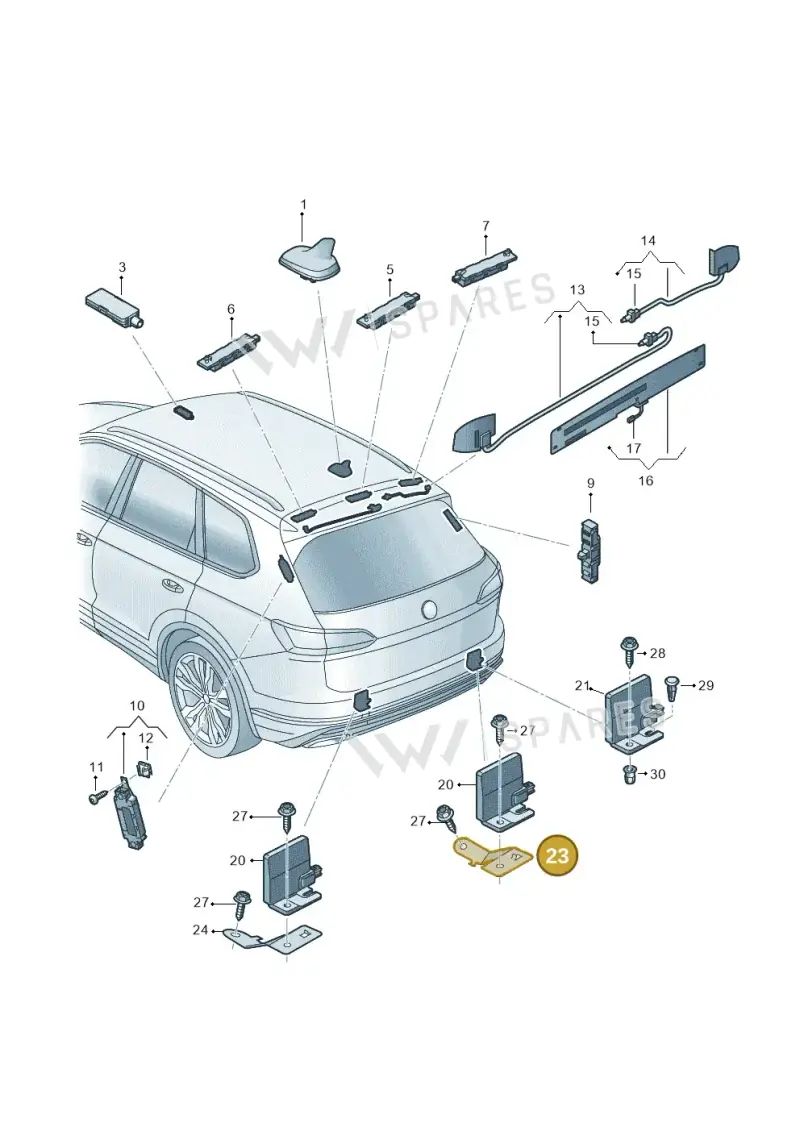 760035595 — Volkswagen Touareg (2017-2023) diagram 439035020, position 23