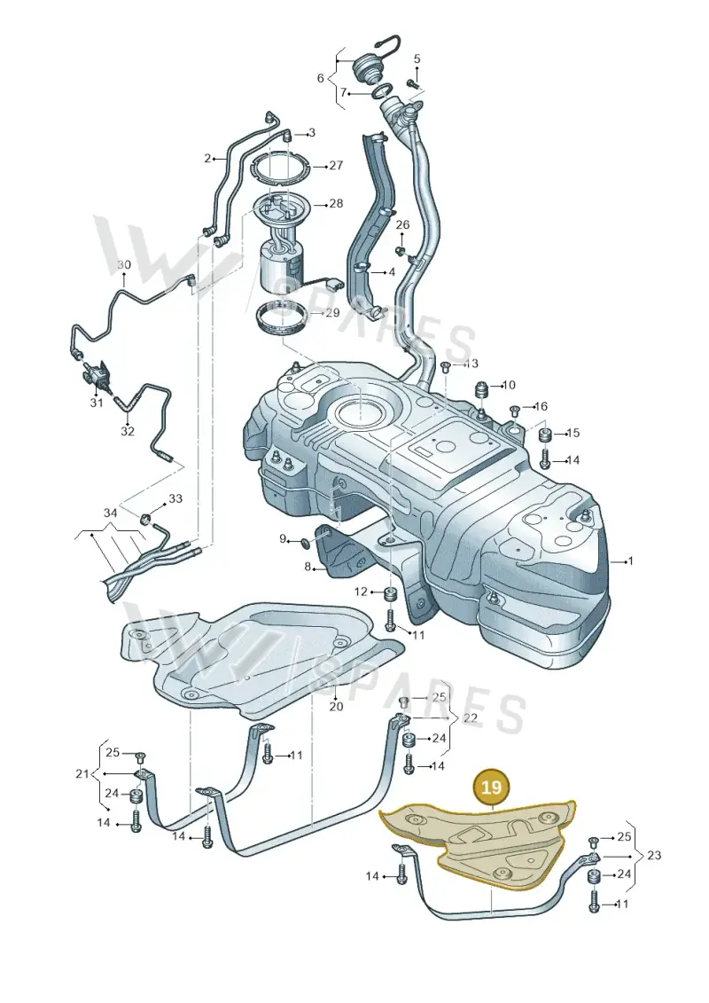 760298974A — Volkswagen Touareg (2017-2023) diagram 439201650, position 19