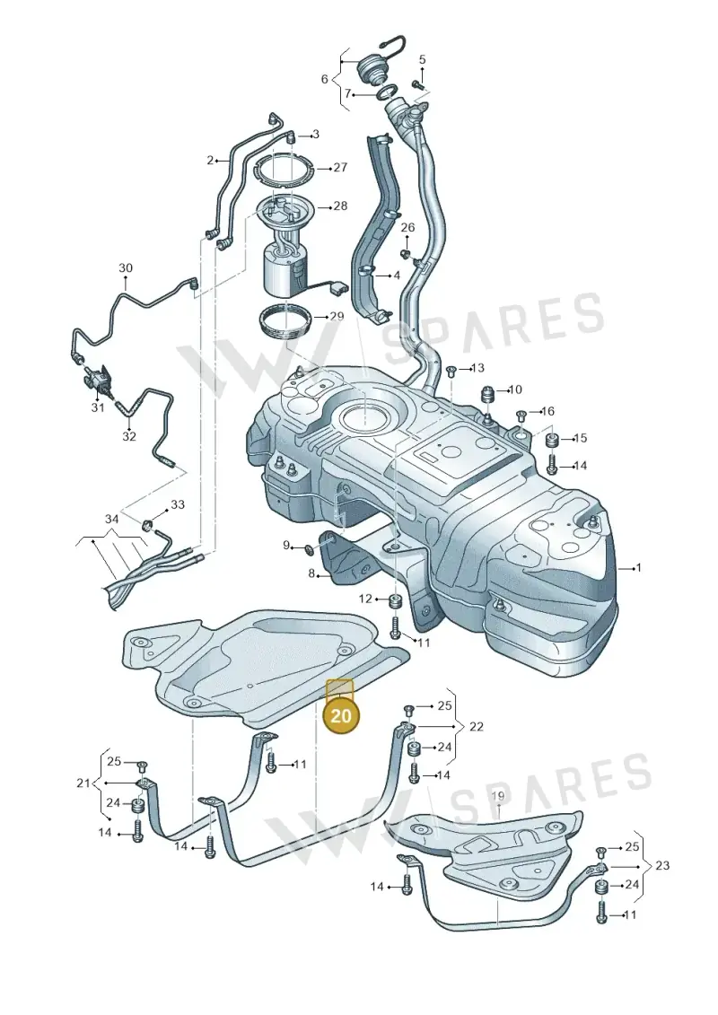 760298974B — Volkswagen Touareg (2017-2023) diagram 439201650, position 20