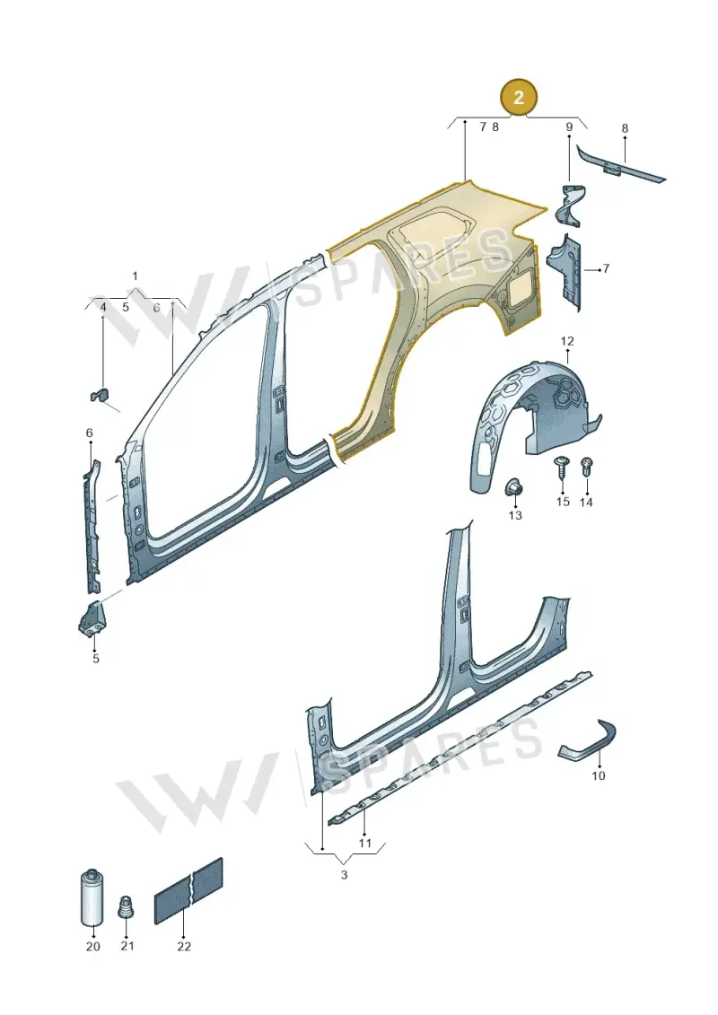 760809843B — Volkswagen Touareg (2017-2023) diagram 439809050, position 2