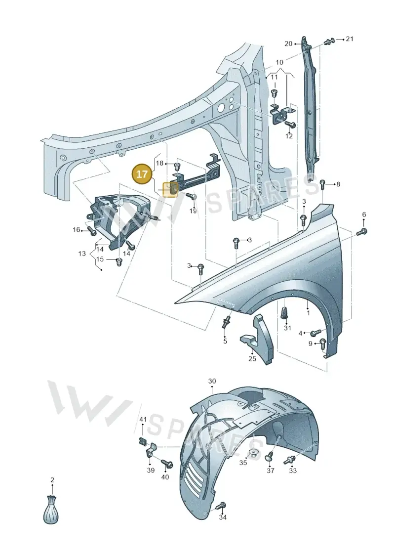 760821431A — Volkswagen Touareg (2017-2023) diagram 439821000, position 17
