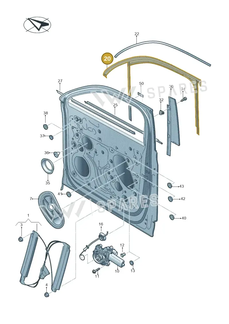 760837432J5AP — Volkswagen Touareg (2017-2023) diagram 439837600, position 20