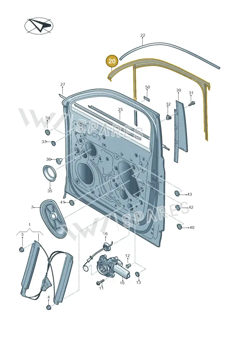 760837439J5AP — Volkswagen Touareg (2017-2023) diagram 439837600, position 20