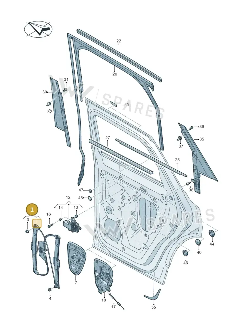 760839462D — Volkswagen Touareg (2017-2023) diagram 439839600, position 1