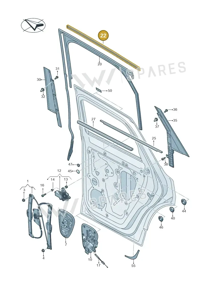 760839643C7Z7 — Volkswagen Touareg (2017-2023) diagram 439839600, position 22