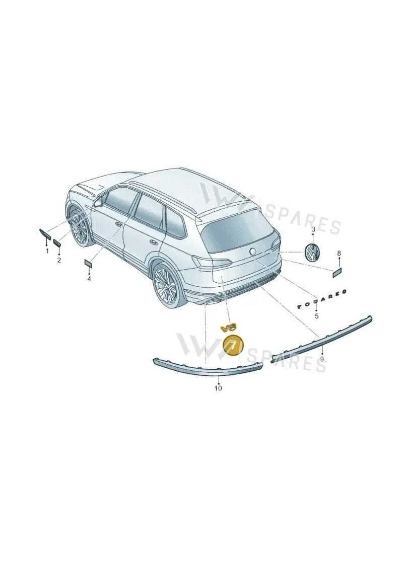 760853675H2ZZ — Volkswagen Touareg (2017-2023) diagram 439853050, position 7