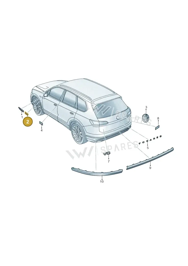 760853689PDPJ — Volkswagen Touareg (2017-2025) diagram 439853050, position 2
