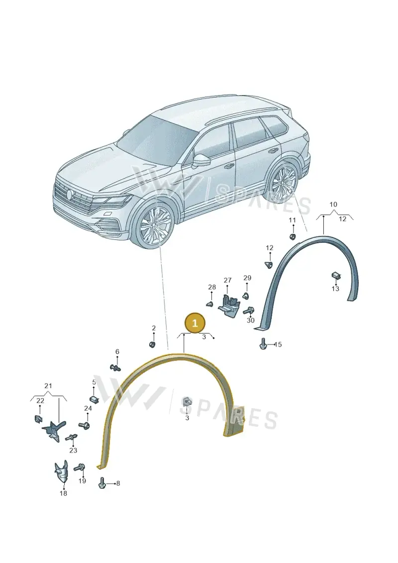 760853717AGRU — Volkswagen Touareg (2017-2023) diagram 439853010, position 1