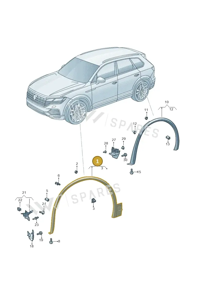 760853718JGRU — Volkswagen Touareg (2017-2023) diagram 439853010, position 1