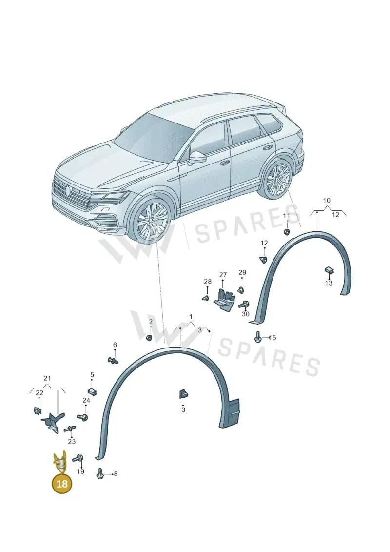 760853732A9B9 — Volkswagen Touareg (2017-2023) diagram 439853010, position 18