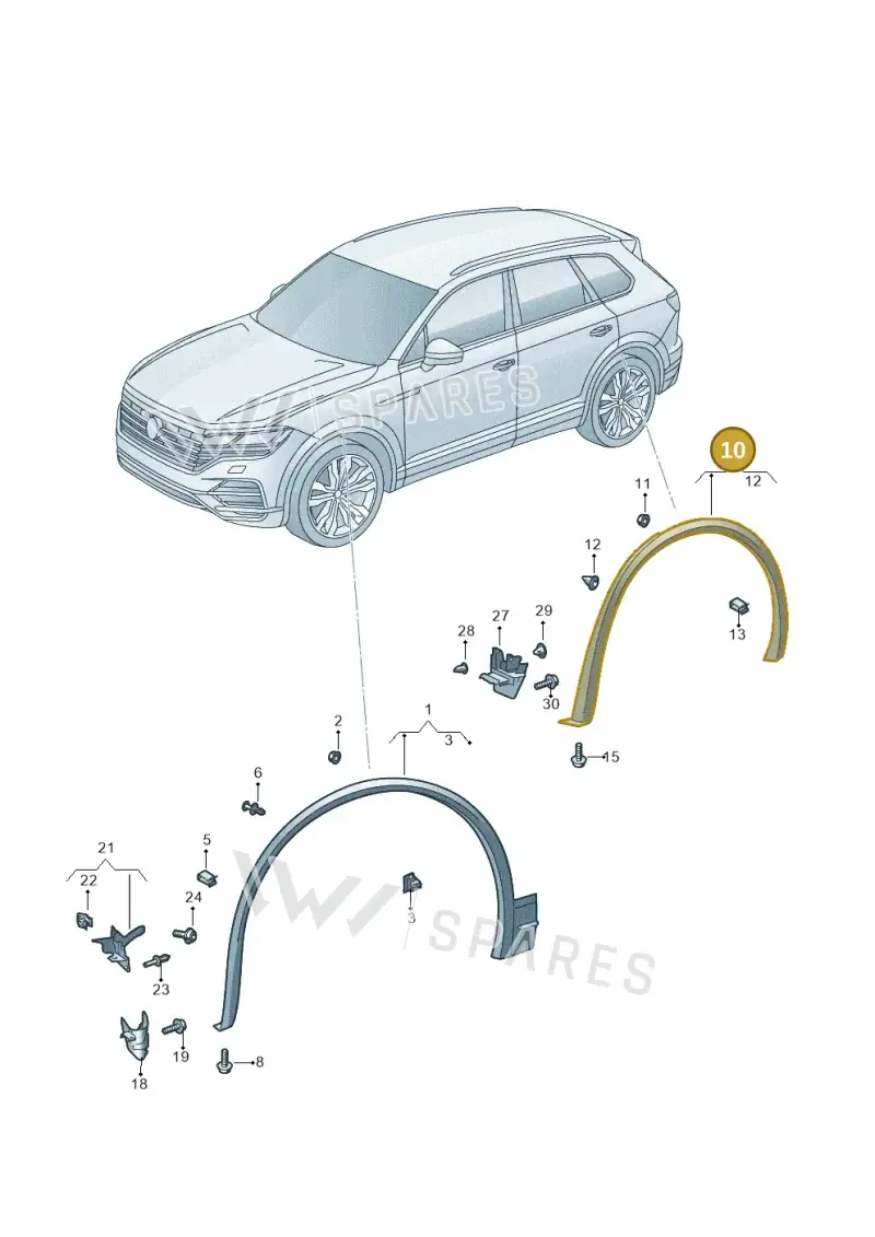 760853818E9B9 — Volkswagen Touareg (2017-2023) diagram 439853010, position 10