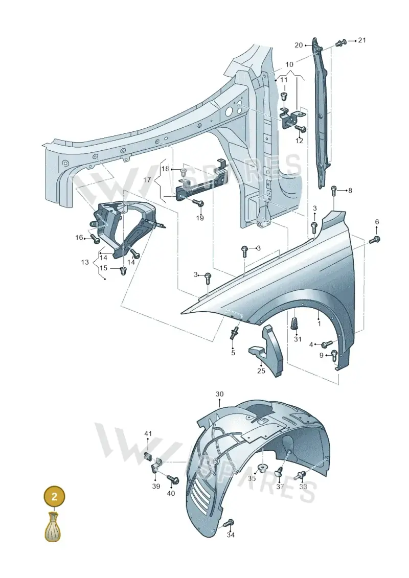 760898625 — Volkswagen Touareg (2017-2023) diagram 439821000, position 2