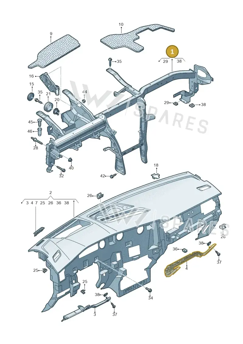 761857017A — Volkswagen Touareg (2017-2025) diagram 439857000, position 1