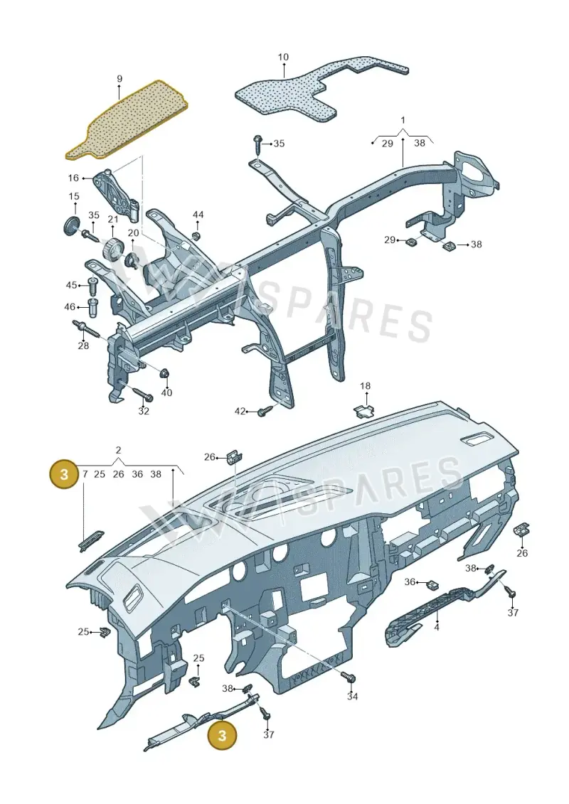 761857055 — Volkswagen Touareg (2017-2023) diagram 439857000, position 3