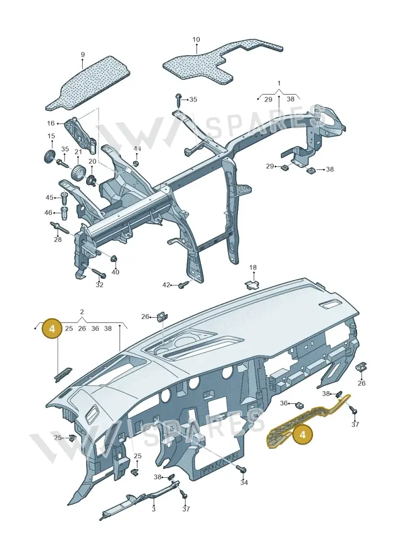 761857056 — Volkswagen Touareg (2017-2023) diagram 439857000, position 4