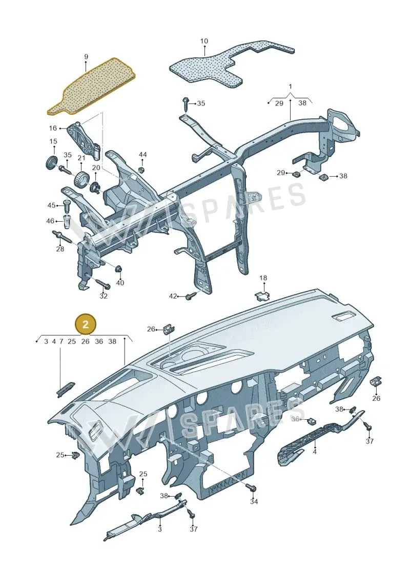 762857003ETGQ — Volkswagen Touareg (2017-2025) diagram 439857000, position 2