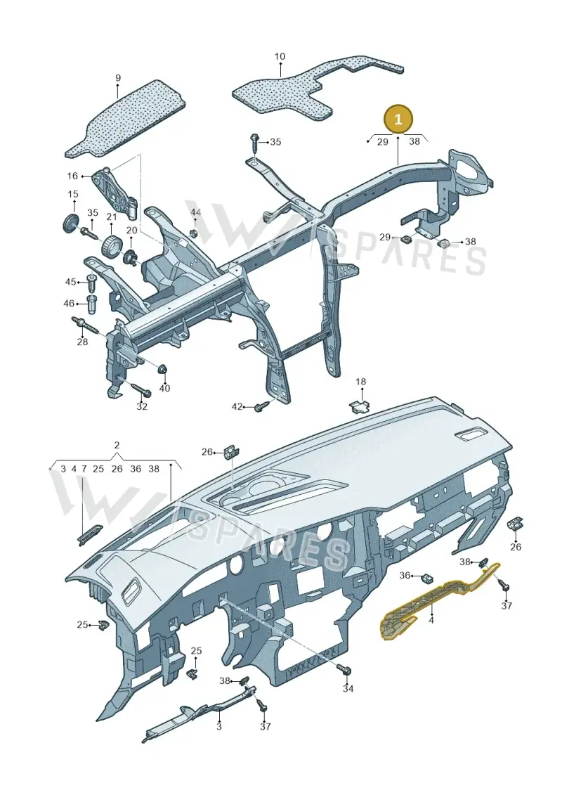 762857017 — Volkswagen Touareg (2017-2023) diagram 439857000, position 1