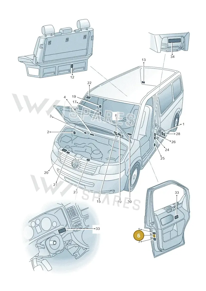 7C0010025 — Volkswagen Transport. multivan (2019-2024) diagram 861010000, position 6