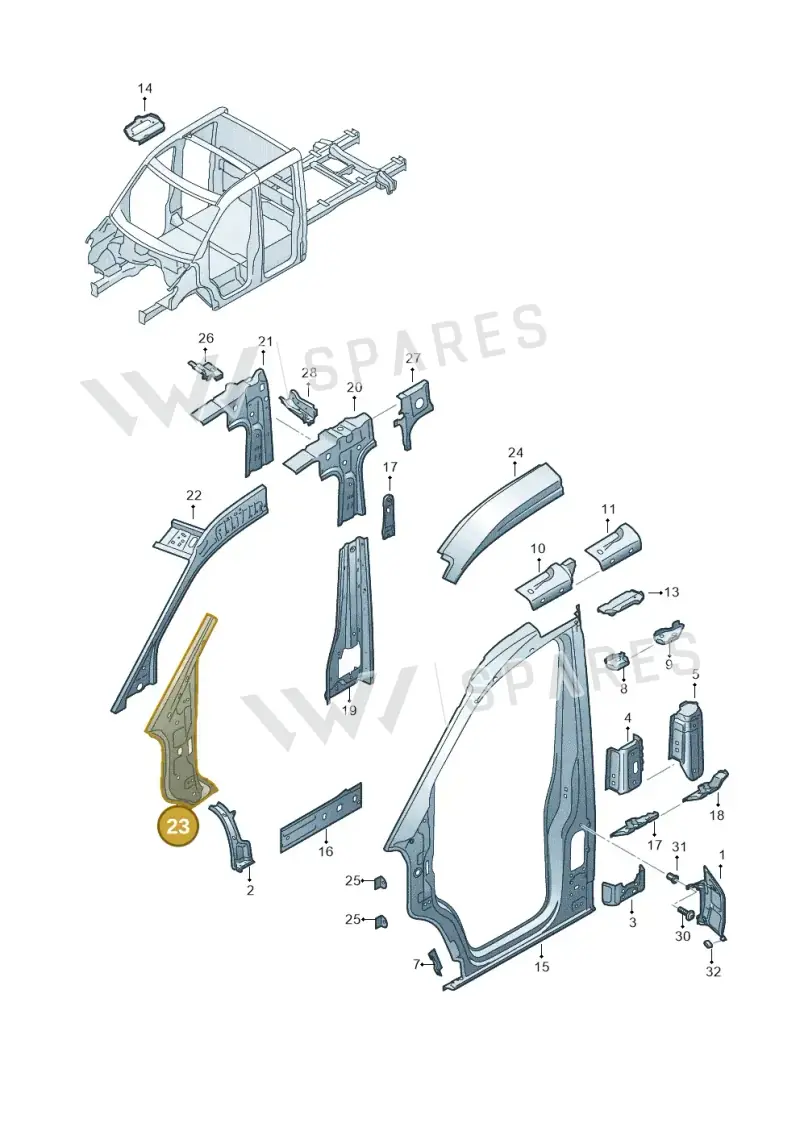 7C0809201 — Volkswagen MAN TGE 35 (2016-2021) diagram 807809250, position 23