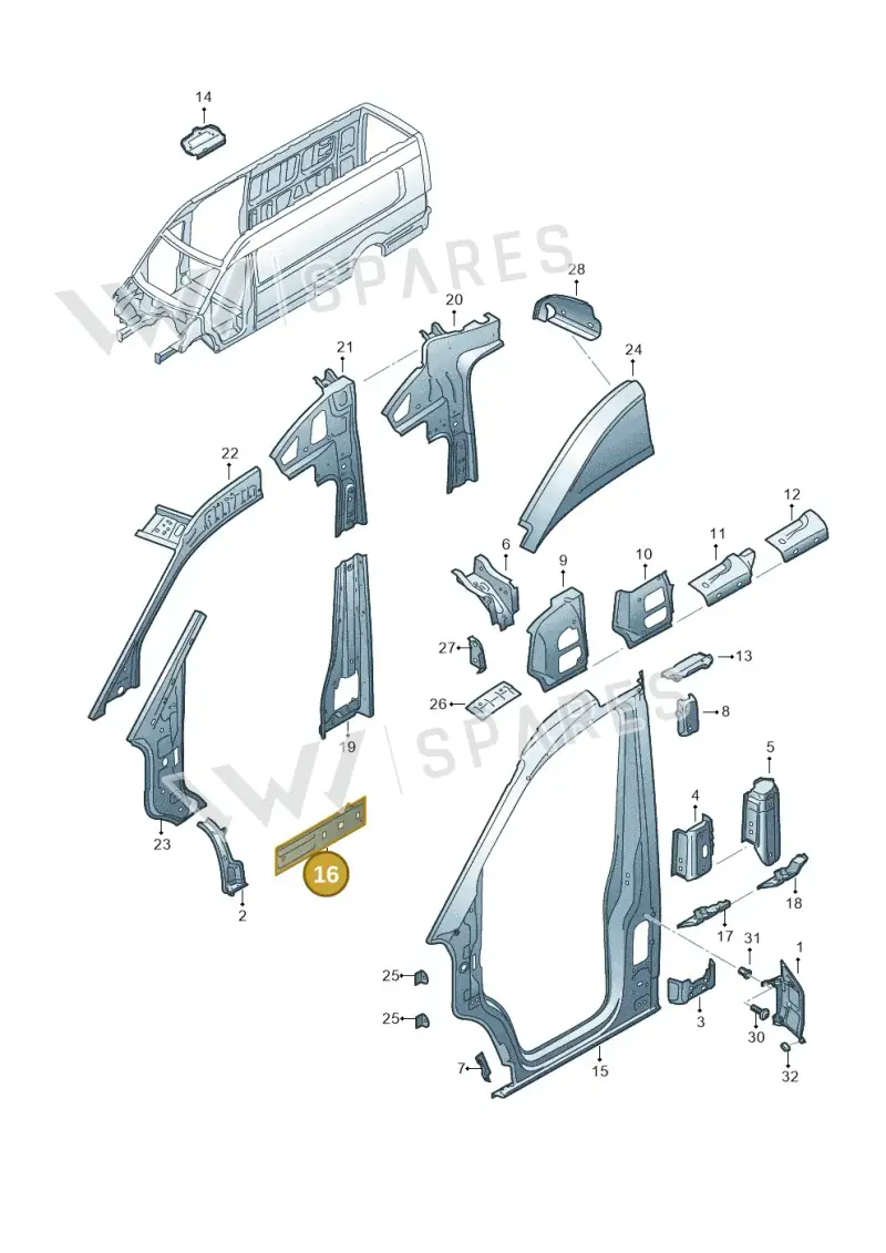 7C0810436 — Volkswagen E-Crafter 35 (2018-2024) diagram 806809250, position 16