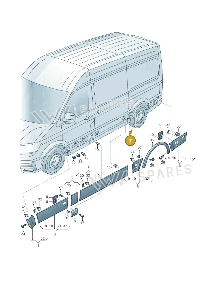 7C0853931 — Volkswagen E-Crafter 35 (2018-2024) diagram 806853300, position 7