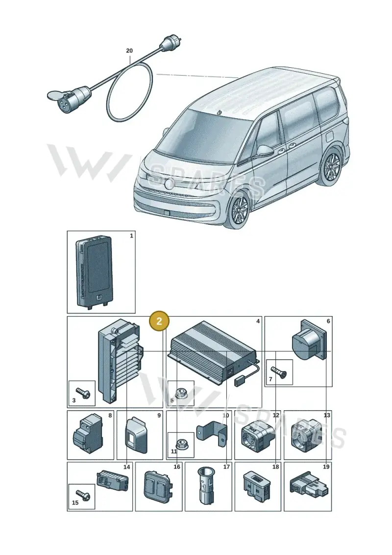 7C0907155 — Volkswagen Multivan (2021-) diagram 7t0937100, position 2
