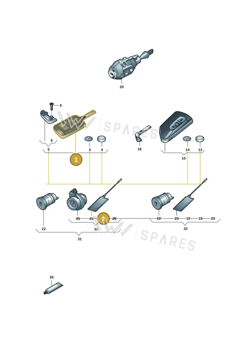 7C0959752JAIF — Volkswagen Caddy Maxi Kombi (2020-2024) diagram 2ka837100, position 1