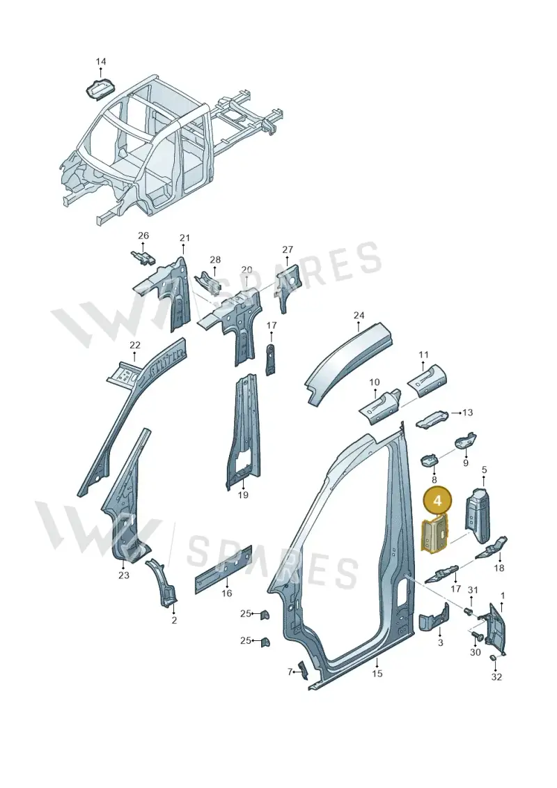 7CA809287B — Volkswagen Crafter (2016-2025) diagram 807809250, position 4