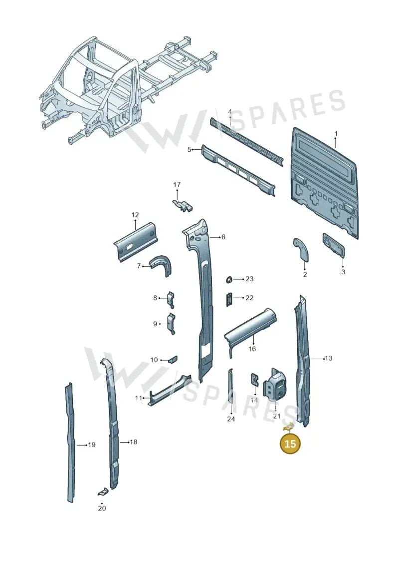 7CA809716 — Volkswagen Crafter (2016-2025) diagram 807809450, position 15