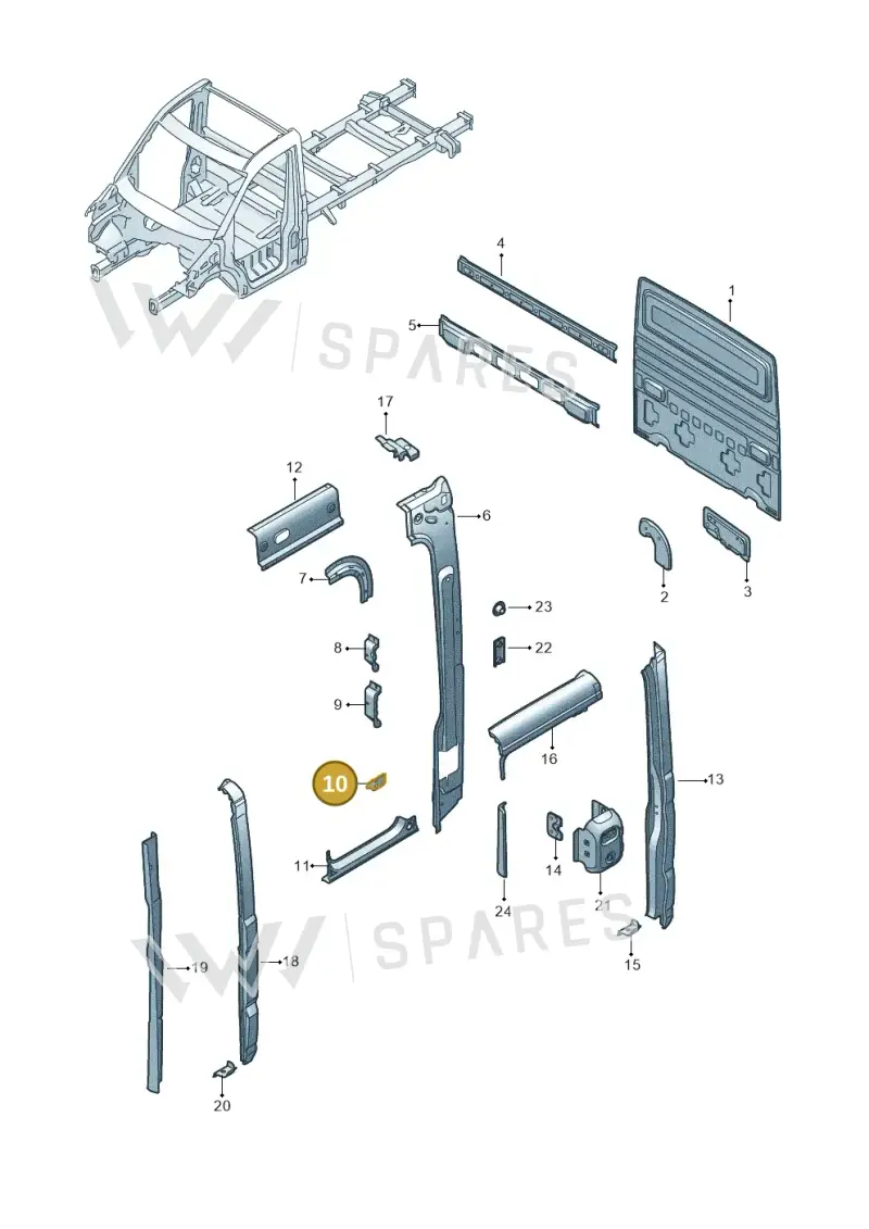 7CA809739 — Volkswagen Crafter (2016-2025) diagram 807809450, position 10