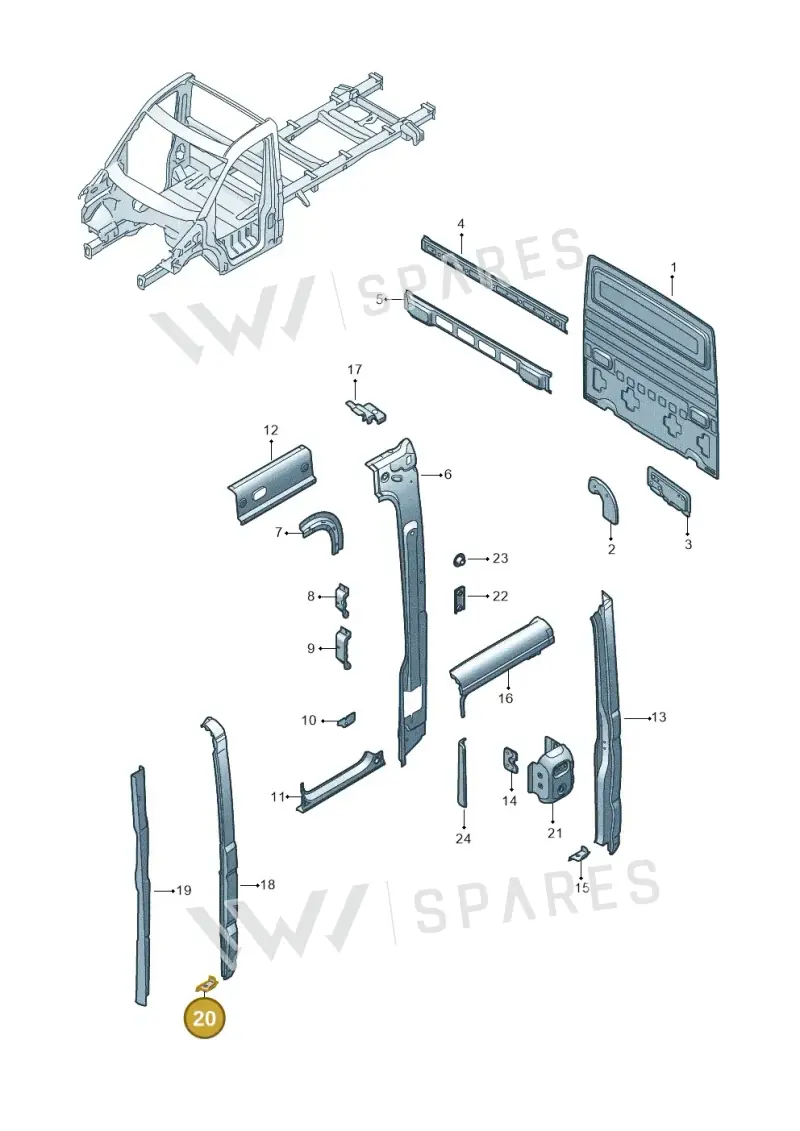 7CA809849 — Volkswagen Crafter (2016-2025) diagram 807809450, position 20