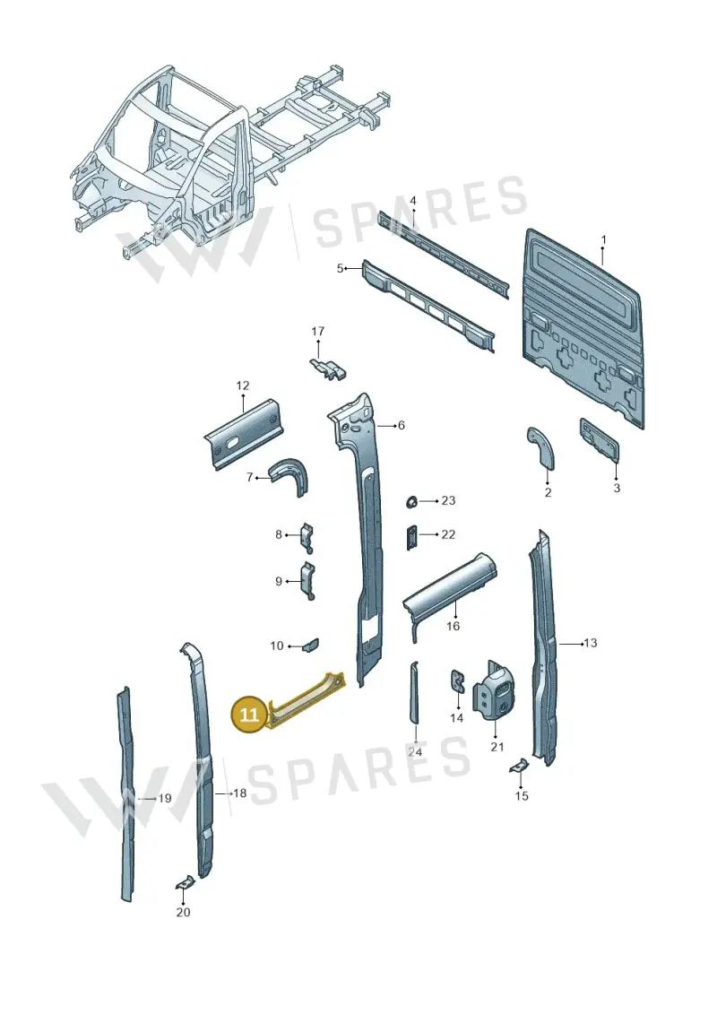 7CA810048 — Volkswagen Crafter (2016-2025) diagram 807809450, position 11