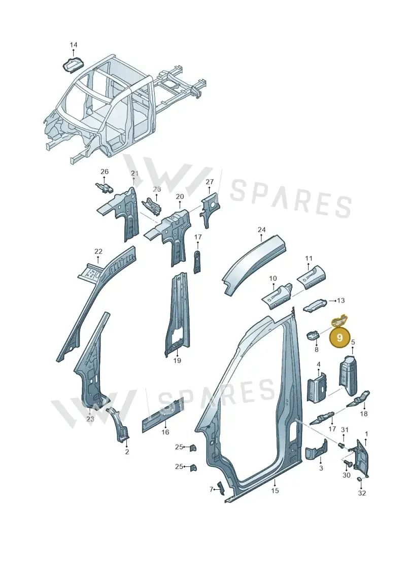 7CA810375A — Volkswagen Crafter (2016-2025) diagram 807809250, position 9