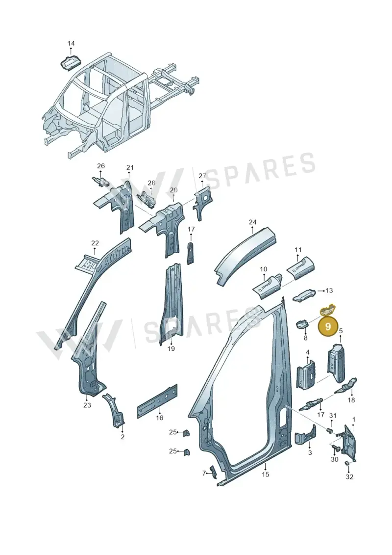 7CA810376A — Volkswagen Crafter (2016-2025) diagram 807809250, position 9