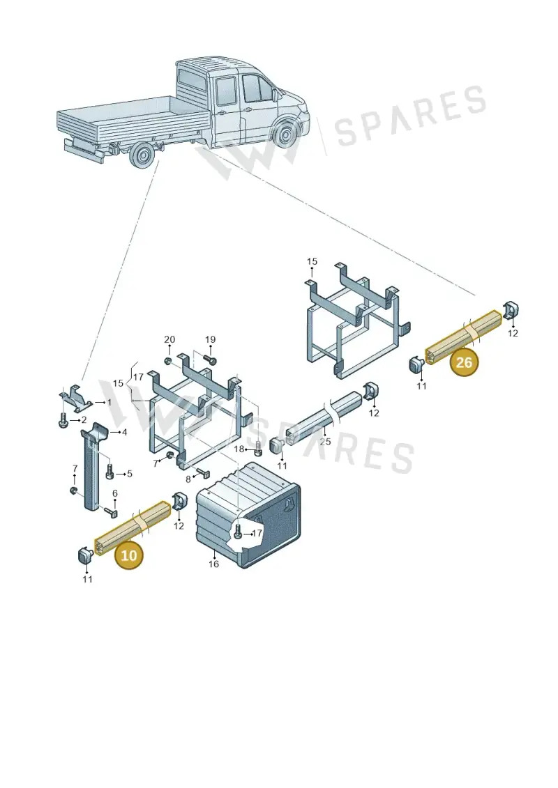 7CF801839 — Volkswagen Crafter (2016-2025) diagram 807803010, position 10+26