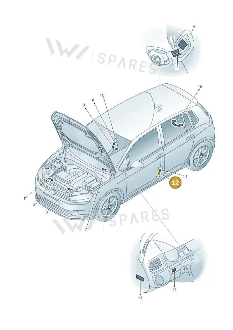 7D0000279A — Volkswagen Golf Sportsvan 1.6 (2014-2020) diagram 780010000, position 12