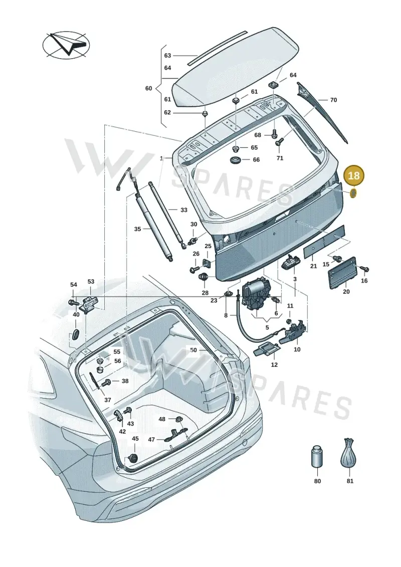 7D0827471 — Volkswagen Tiguan 2.0 (2023-) diagram 57x827000, position 18
