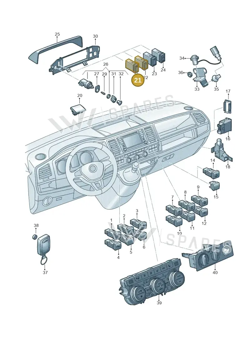 7D094143501C — Volkswagen Caravelle (2015-2019) diagram 861941510, position 21