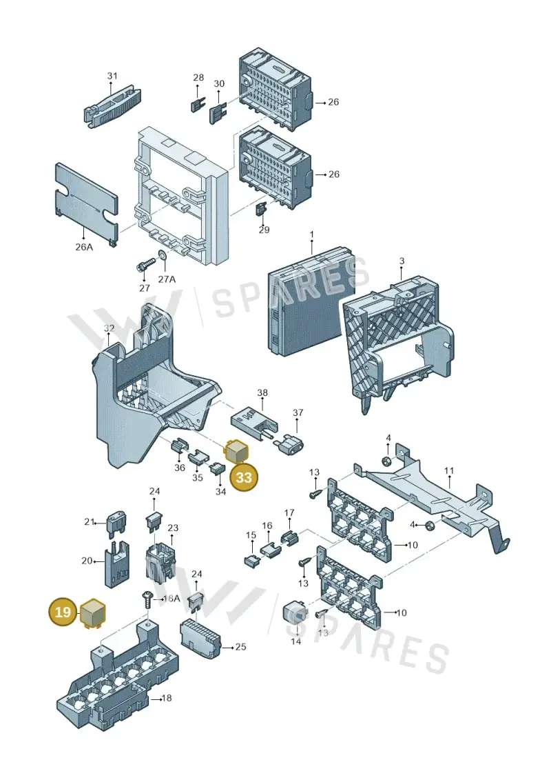 7D0943383 — Volkswagen Transp. caravelle (2011-2015) diagram 731937000, position 19+33