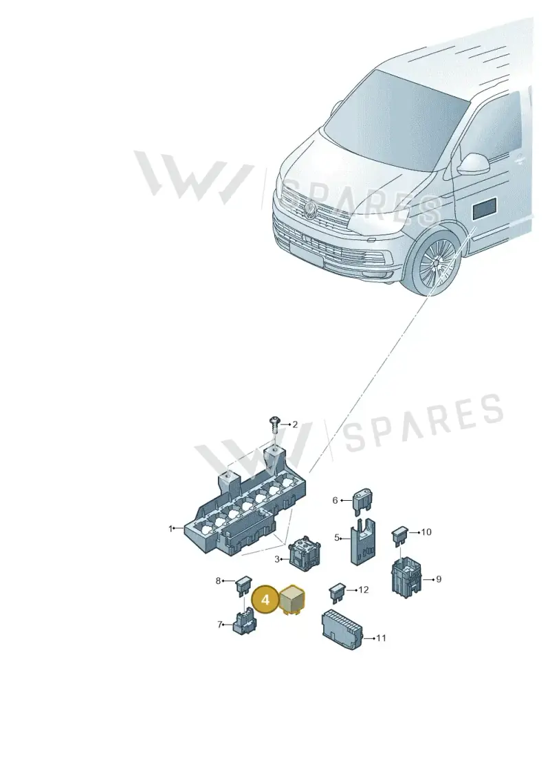 7D0943383 — Volkswagen Transporter Single Cab (2015-2019) diagram 862937050, position 4