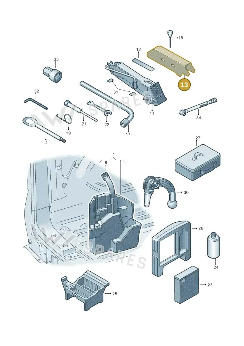 7E0012113C9B9 — Volkswagen Transport. multivan (2019-2024) diagram 861011010, position 13
