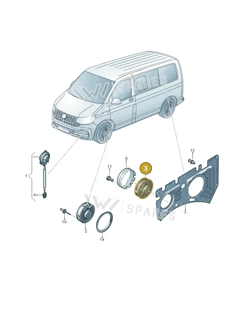 7E0035710B — Volkswagen Transport. multivan (2019-2024) diagram 7em035035, position 3