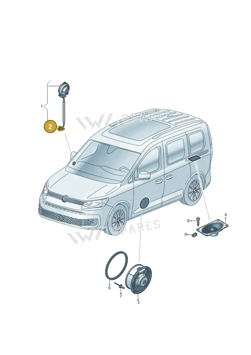 7E0035710B — Volkswagen Caddy Maxi Kombi (2020-2024) diagram 2ka035035, position 2